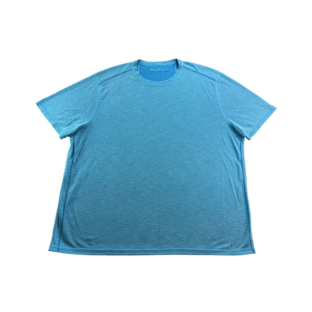 Tommy Bahama Mens Crew Neck T Shirt Blue Textured Short Sleeve Casual Size 3XL‎